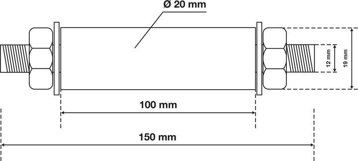 Actual product image BGS Axle Set for Pushcart Wheel Ø 20 mm