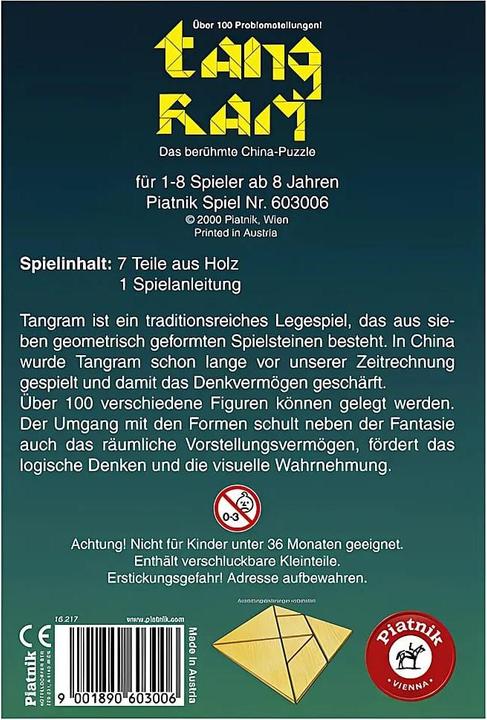 Actual product image Piatnik tangram (German, 1 - 8 Players)