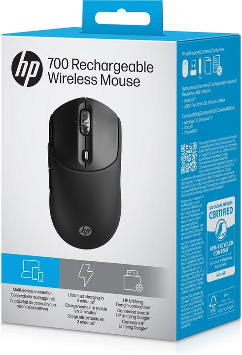 Actual product image HP 700 Rechargeable Wireless Mouse (P) (Wireless)