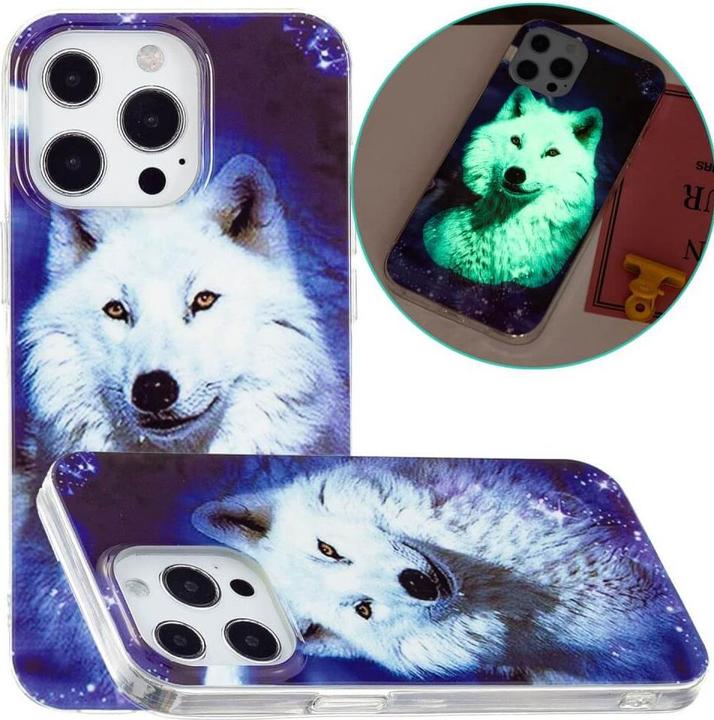 Actual product image Cover-Discount iPhone 15 Pro Max - Noctilucent Silicone Sleeve Wolf (Apple iPhone 15 Pro Max)