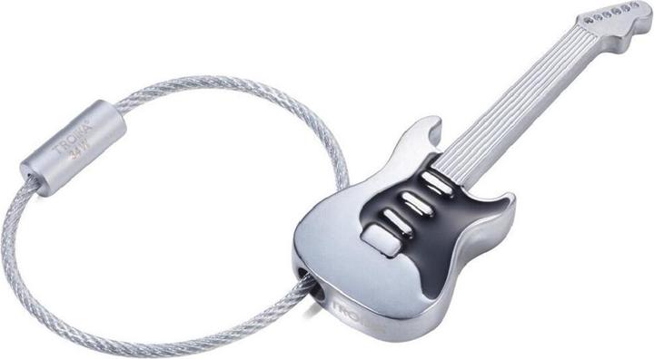 Actual product image Troika STRAT AM RING key ring guitar, matt grey/black