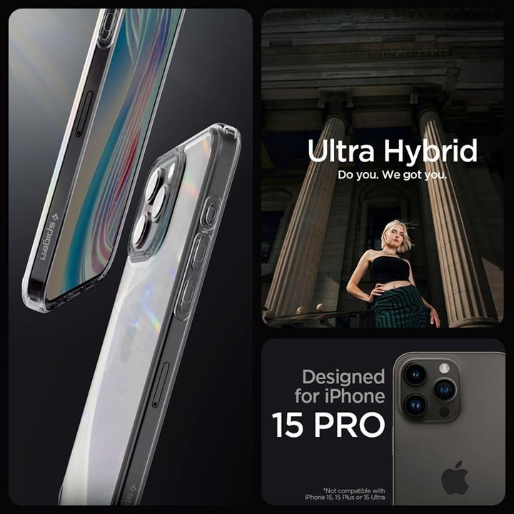 Actual product image Spigen Ultra Hybrid case for iPhone 15 Pro - transparent gray (Apple iPhone 15 Pro)