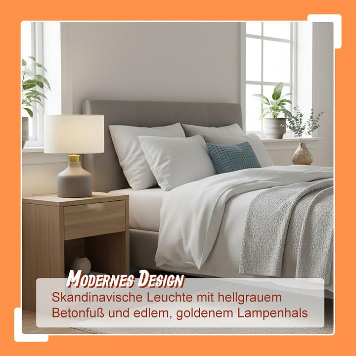Actual product image Relaxdays Tischlampe Stoff & Betonfuss (E27)