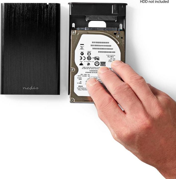 Produktbild Nedis Festplattengehäuse 2.5 " | USB 3.2 Gen1 | USB Type-A / USB Type-C™ | Notebook / PC | Aluminium (2.5")