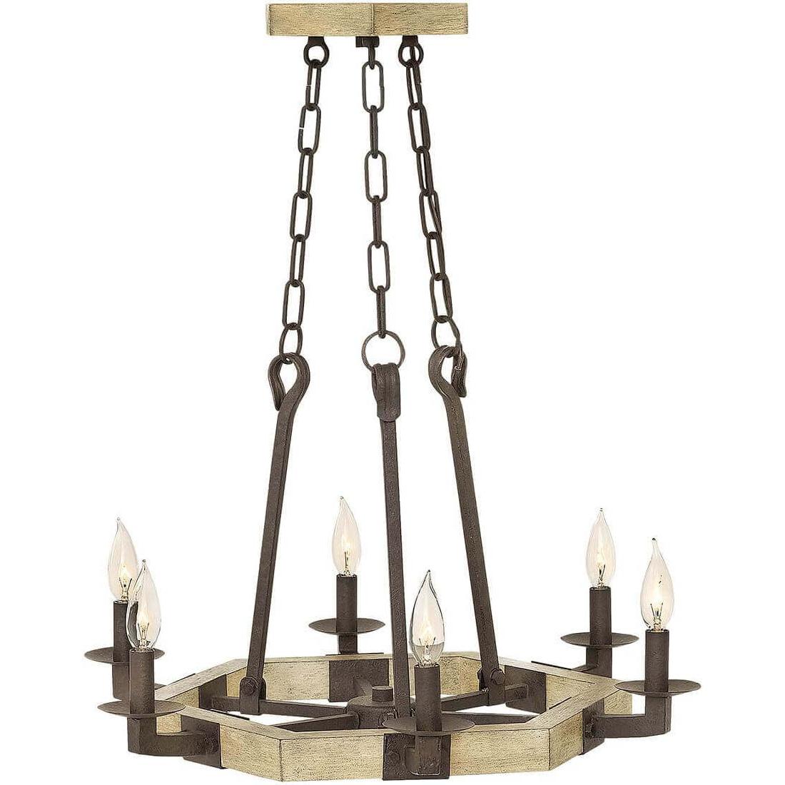 Elstead Lighting, Kronleuchter, Wyatt Kronleuchter E14 6-fach Eisenrost (62.60 cm)