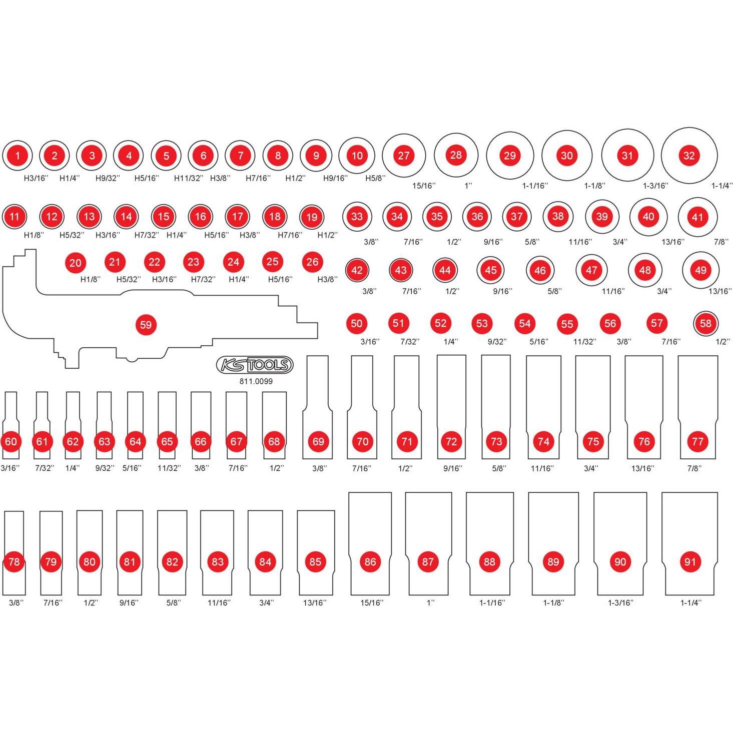 KS Tools, Zubehör Werkzeugaufbewahrung, 811.0099-97