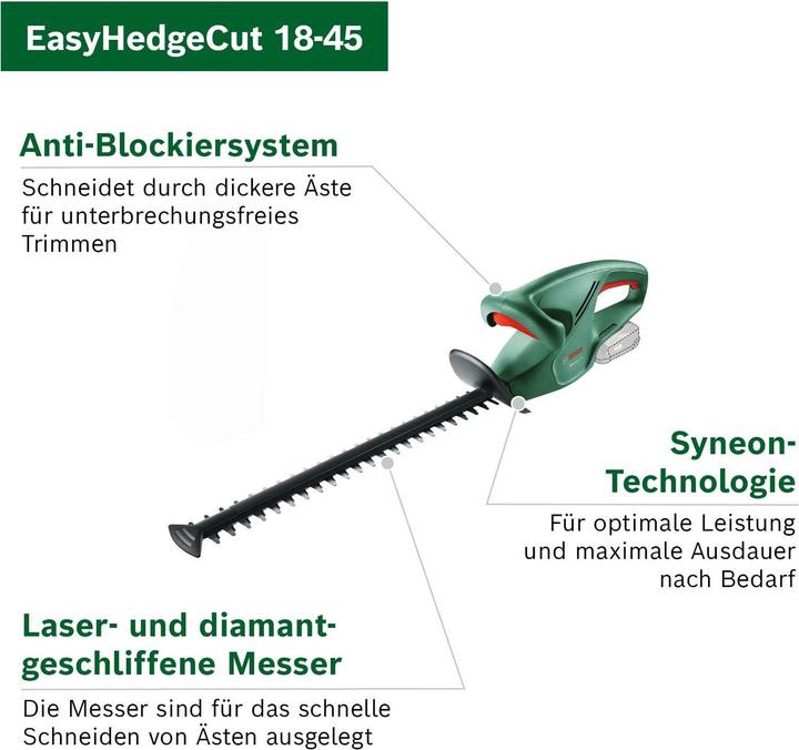 Produktbild Bosch Home & Garden EasyHedgeCut 18-45 (Akkubetrieb)