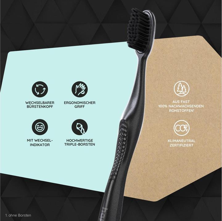 Produktbild happybrush Handzahnbürste Eco Change Medium (Mittel, 2 x)