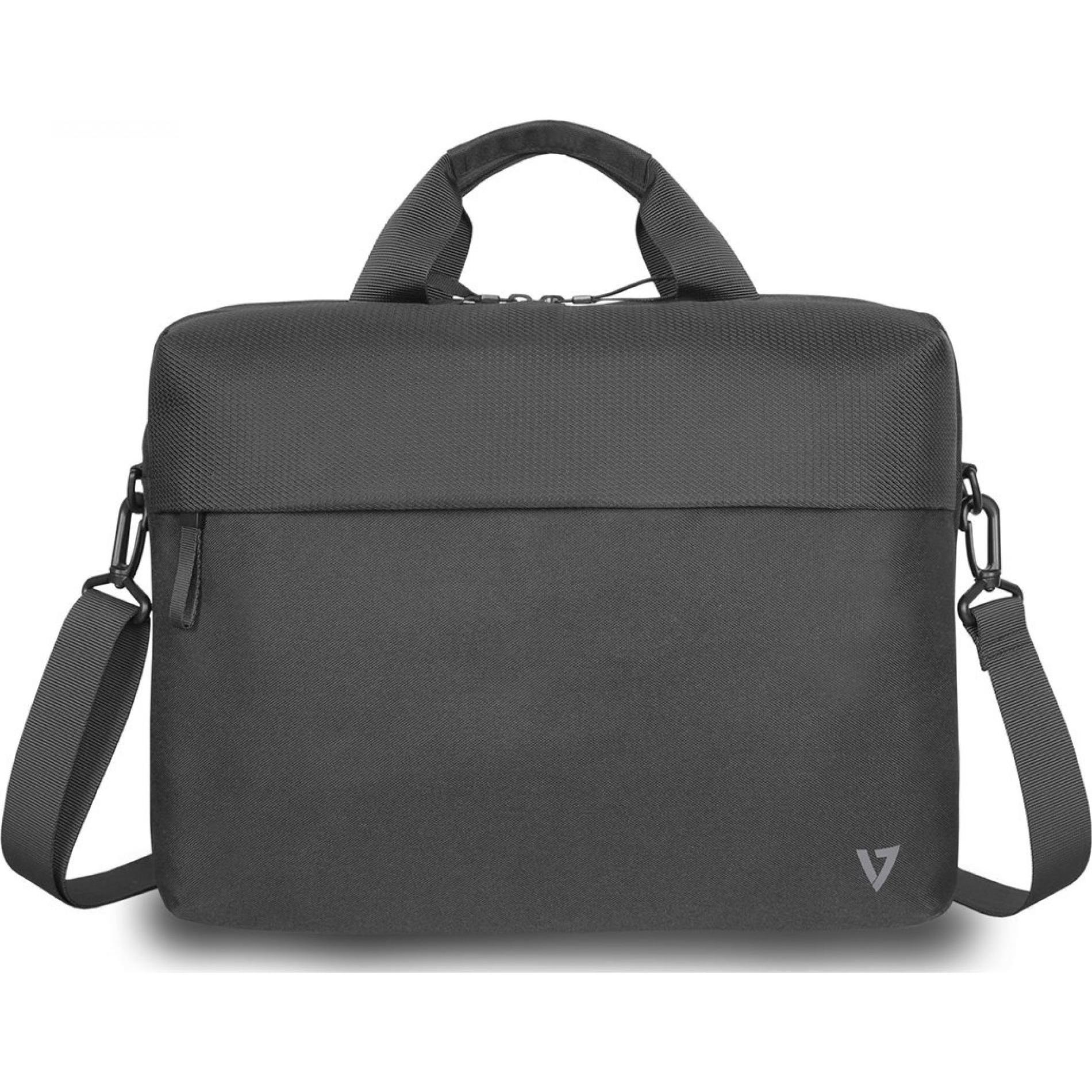 V7 14in Eco-Friendly Briefcase Rpet Top Loading Laptop Bag (14.02", Universal), Notebooktasche, Schwarz