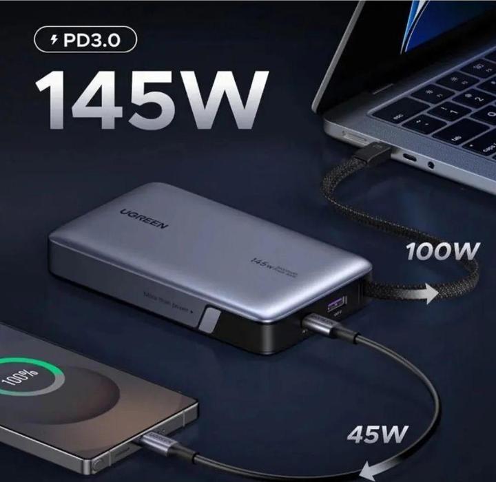 Image du produit Ugreen PB551 20.000mAh 145W Powerbank Built-in Cable 2x USB-C (20000 mAh, 145 W)