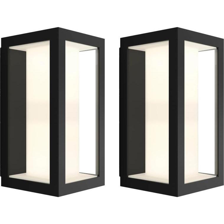 Philips, Illuminazione esterna, Hue Impress muurlamp White e Color zwart smal duo pack