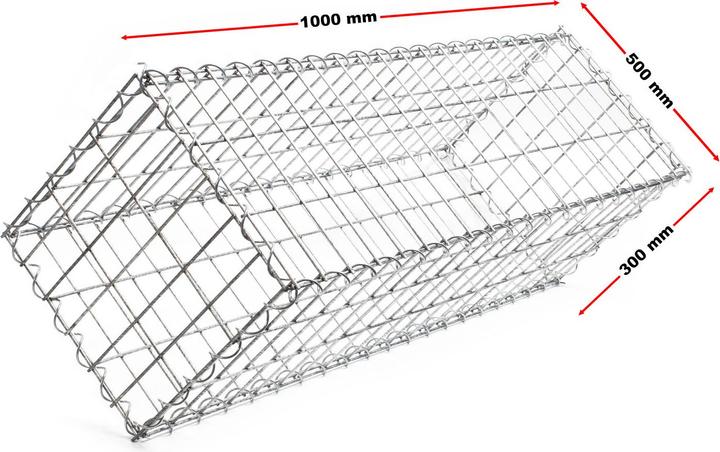 Produktbild Wiltec Gabione 100x50x30cm aus Drahtgitter Gabionenzaun Gabionenwand Steinkorb