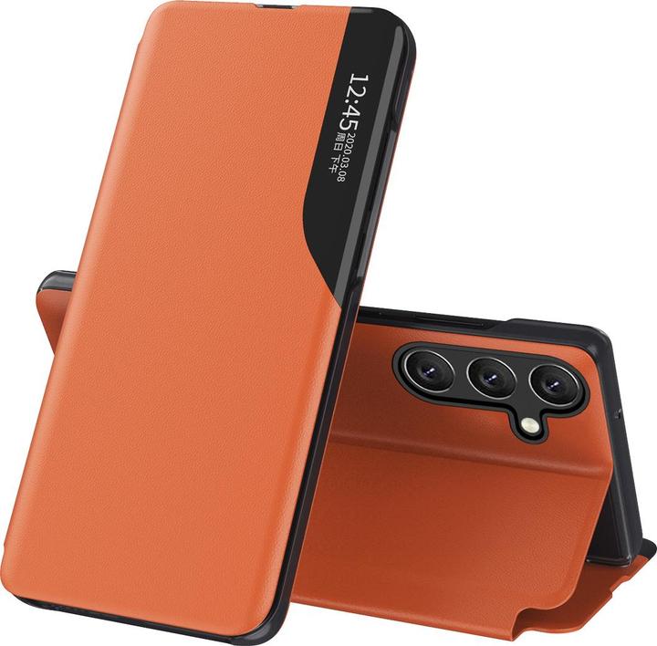 Hurtel Eco Leather View Case elegant cover with flap and stand function for Samsung Galaxy A26 - Orange (Samsung Galaxy A26)