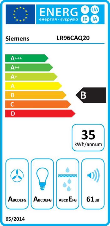 Energie-Label Siemens LR96CAQ20 (Deckenlüfter)