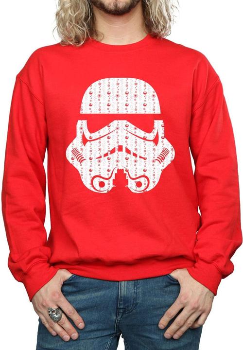 Actual product image Star Wars Mens Christmas Stormtrooper Helmet Sweatshirt (XXL)