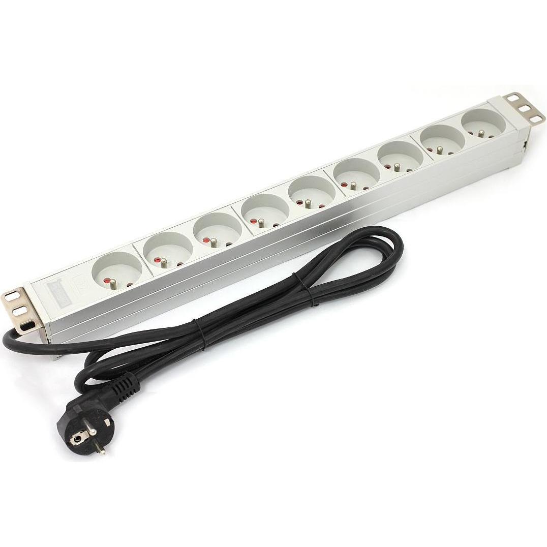 Thumbnail - ACT ASSMANN Electronic A-19-STRIP-3-IMP 9AC-Ausgänge 1U Weiss Stromverteilereinheit (PDU), USV Zubehör