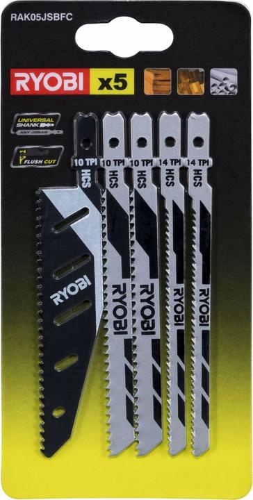 Ryobi RAK05JSBFC 5-teiliges Stichsägeblatt-Set