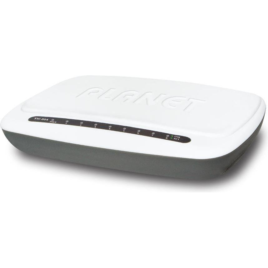 Thumbnail - Planet desktop fast ethernet Switch 10/100 Mbps (8 Ports), Netzwerk Switch, Weiss