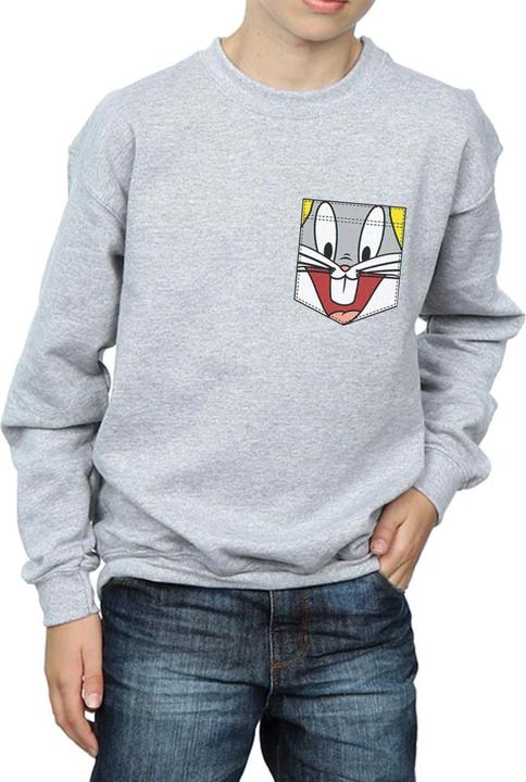 Immagine prodotto Looney Tunes Bugs Bunny Face Faux Pocket Felpa Ragazzi (128)