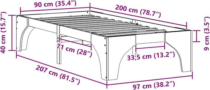 Image du produit vidaXL Bettrahmen (90 x 200 cm)
