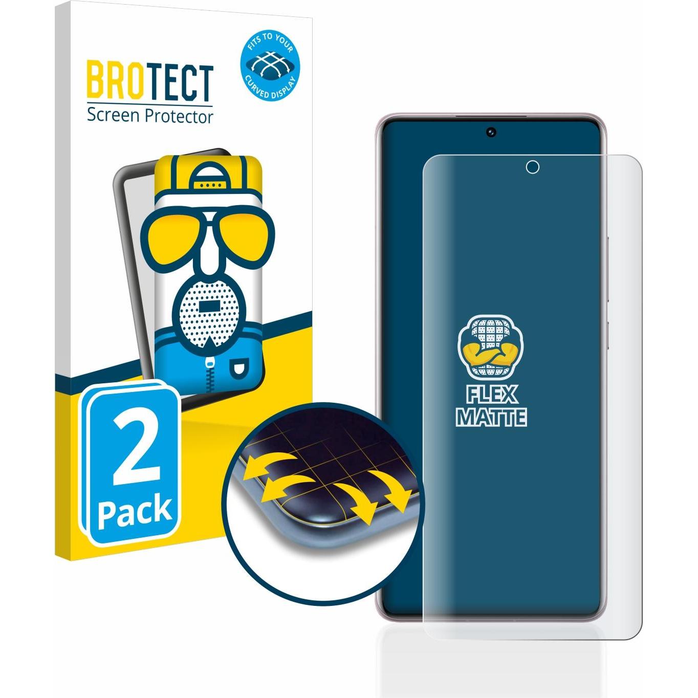 BROTECT Full-Cover Displayschutz Matt (2 Stück, Xiaomi Redmi Note 12 Pro 5G), Smartphone Schutzfolie, Grau