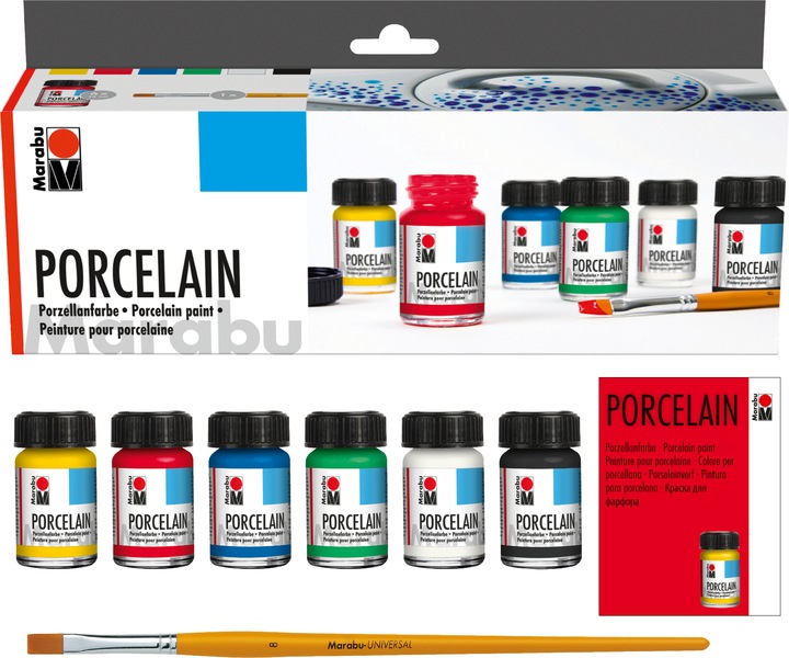 Immagine prodotto Marabu Antipasto di vernice porcellana (Bianco, Giallo, Verde, Rosso, 15000 ml)