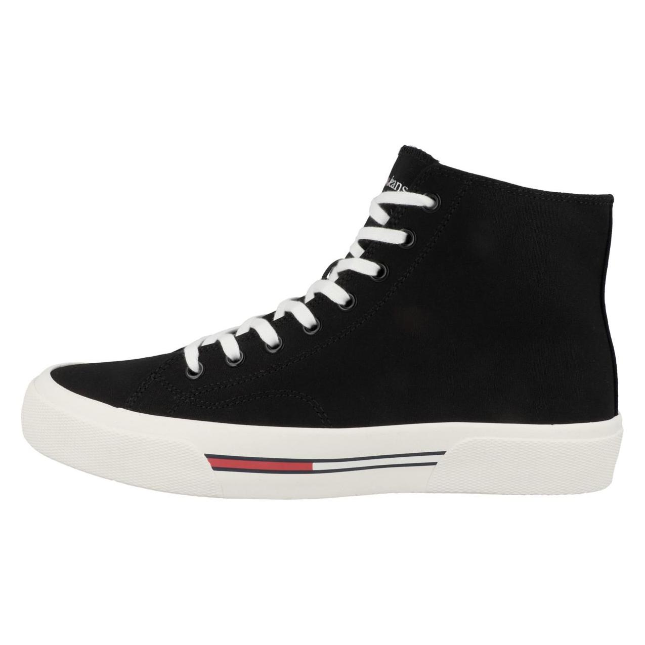 Tommy Hilfiger, Herren, Sneakers, Tommy Jeans Mid Canvas Color - 58127, Schwarz, (46)
