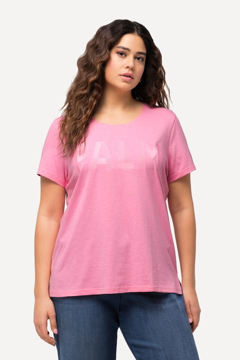 Actual product image Ulla Popken Palm Embroidered Short Sleeve Tee (50, 52)