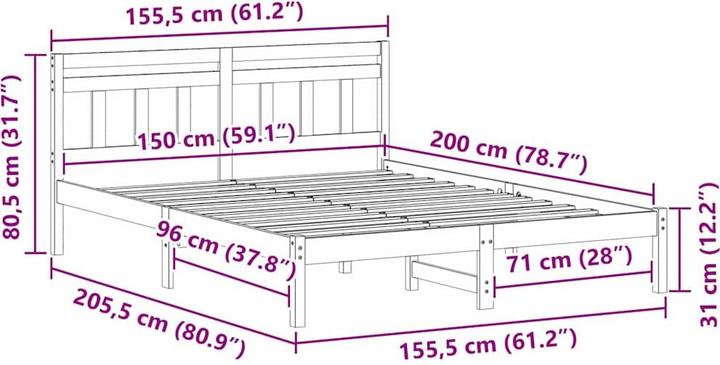 Image du produit vidaXL Plattformbett (150 x 200 cm)