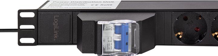 Produktbild LogiLink 19" Steckdosenleiste 6-fach, mit 2-pol. Leitungsschutzschalter (6x, CEE 7/3)