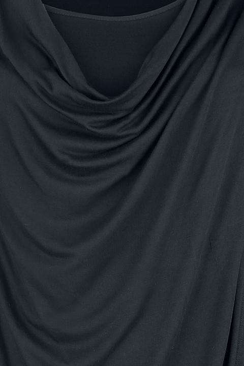 Produktbild Black Premium Schwarzes Langarmshirt mit Wasserfallausschnitt (4XL)