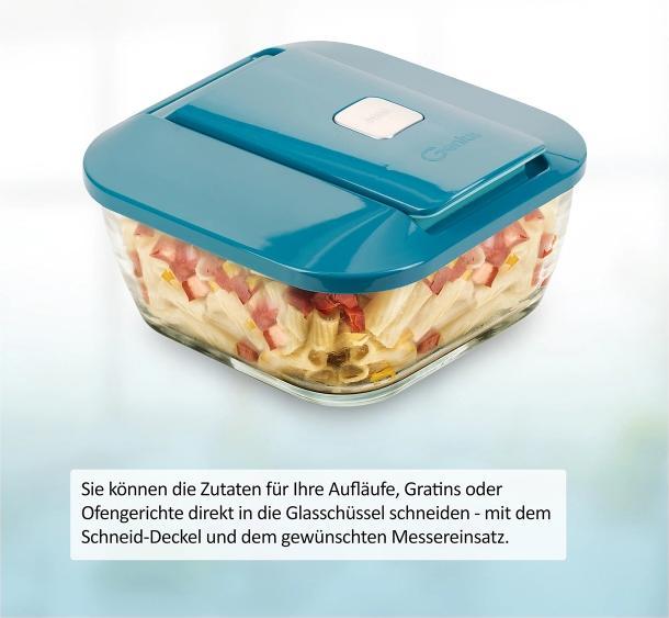 Productafbeelding Genius Nicer Dicer Chef glazen kom, set van 3, Donker petrol (2.80 l, 3x)
