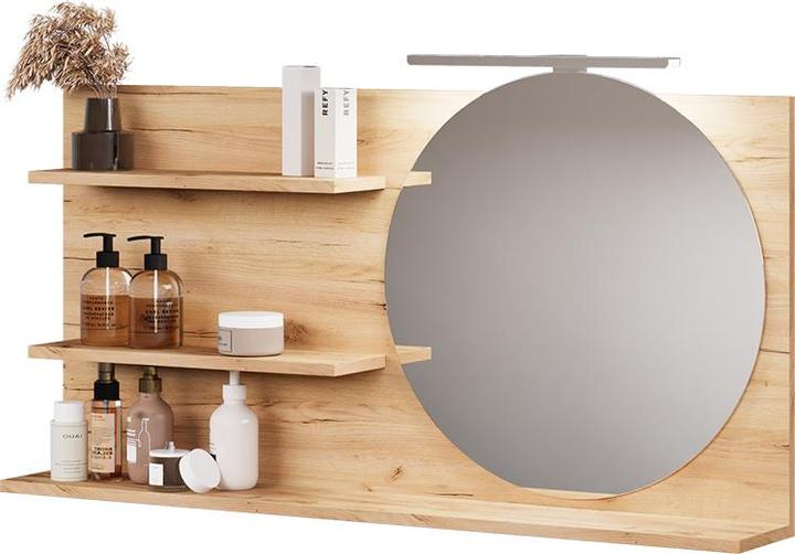 Actual product image Vicco Bathroom mirror cabinet Avena, Oak, 100 x 50 cm with 3 open compartments (100 x 13.50 x 50 cm)