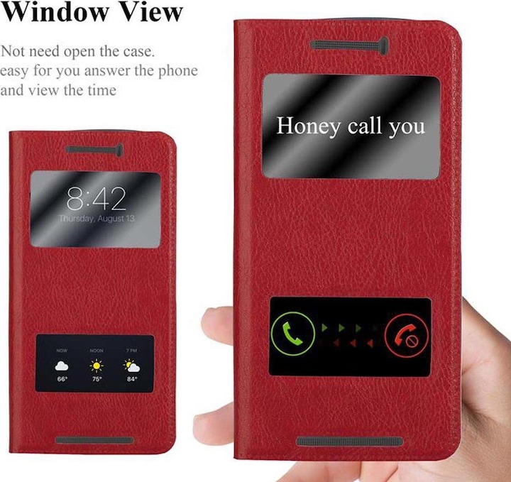 Produktbild Cadorabo Book mit View Doppelfenster Cover (HTC One M9)