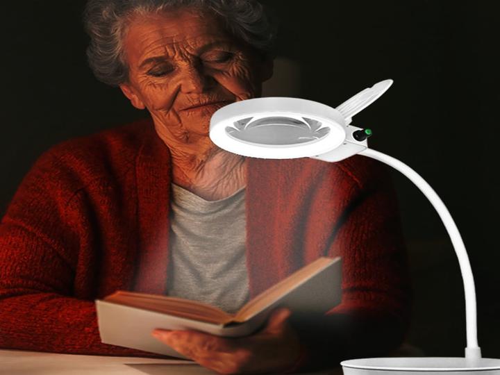 Productafbeelding LogiLink LED loeplamp, met 2 lenzen, wit, dimbaar (400 lm)