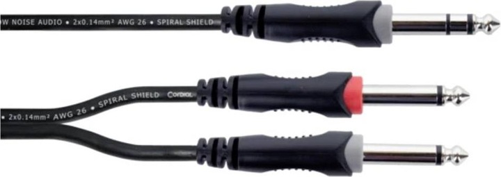 Actual product image Cordial 14878 Klinke Audio Y-Adapter (1x Klinkenstecker 6.3 mm (stereo) - 2x Kli