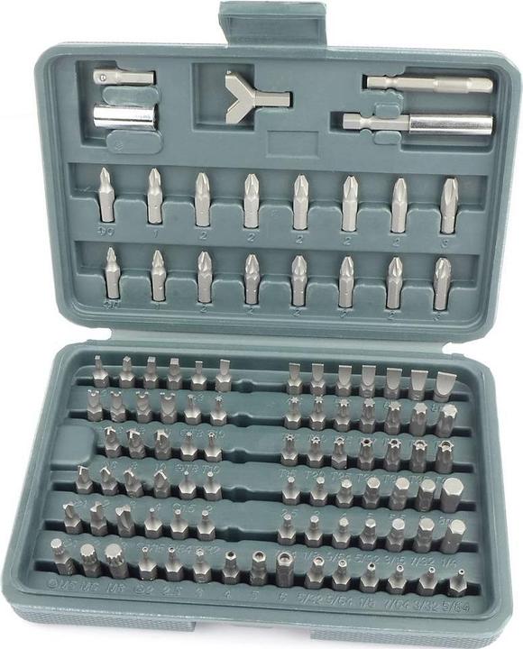Produktbild Bit-Set 100teilig 812045 Schli (Innensechskant, Innenvielzahn, Innenvierkant, Spanner Head für Zweilochmuttern, Torq, Tri-Wing)