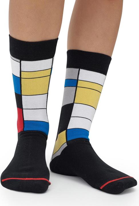 Image du produit MuseARTa Chaussettes Piet Mondrian - Composition avec rouge, bleu et jaune (Une unité par pack, 40 - 46)