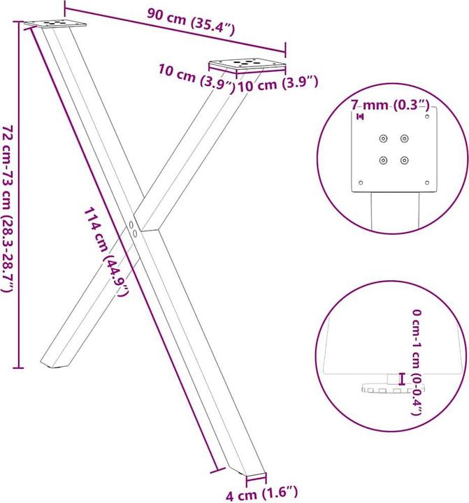Produktbild vidaXL Esstischbein
