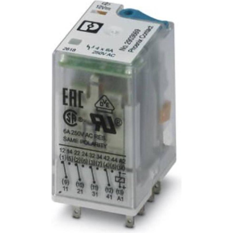 Phoenix Contact REL-IR4 Plug In Power Relay 12DC/4X21AU, Relais