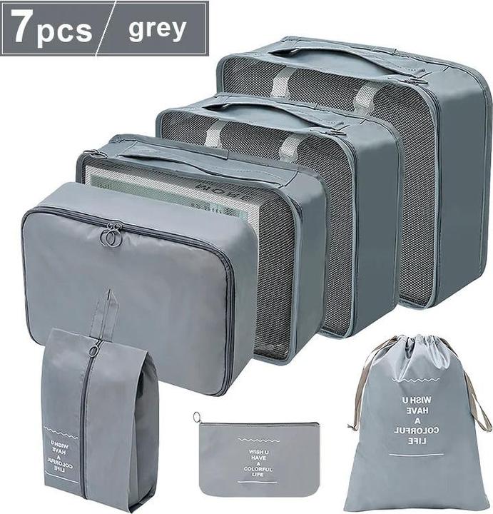 Produktbild Only-Bags.Store 7 PCS Set Travel Organizer Aufbewahrungstaschen Kapazität Koffer Sortierung Organizer Set