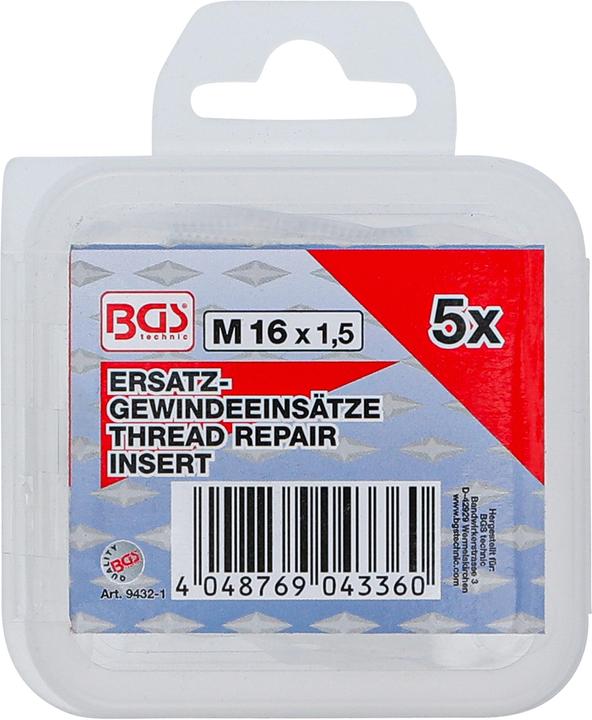 Image du produit BGS Inserts taraudés M16 x 1,5 mm 5 pièces