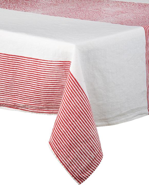 Stamperia Bertozzi 145 cm x 250 cm Tischdecke Rigato rot