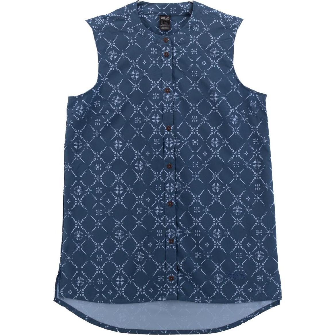 Jack Wolfskin, Damen, Shirt, Sonora Maori Shirt Bluse ärmellos AOP, Blau, (S)
