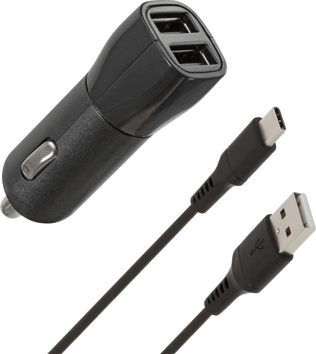 Wave autolaturi, kahdella USB-liittimellÃƒÂ¤ + Type-C -kaapeli