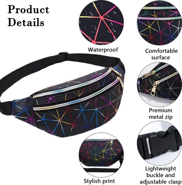 Produktbild Only-Bags.Store 2 Gürteltasche Stylische Gürteltasche Hüfttasche Wasserdichtes PU-Leder mit 3 Reissverschluss