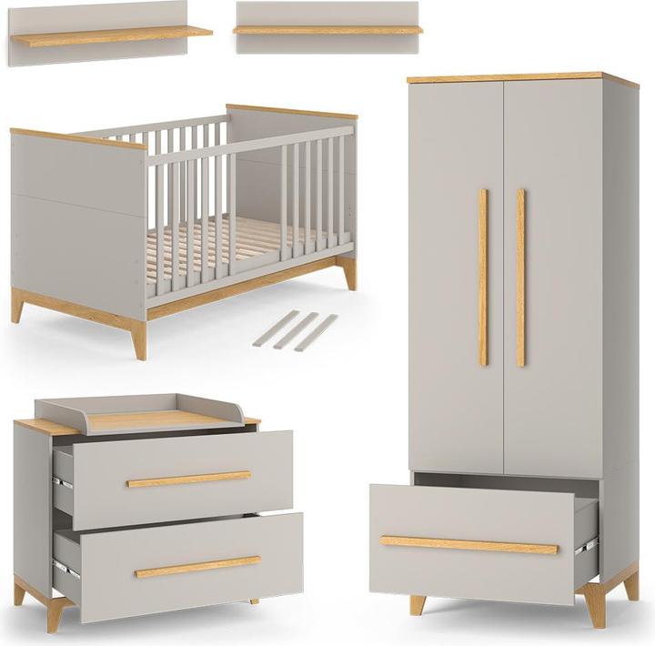 VitaliSpa Kinderzimmer-Set Malia, Cashmere-Eiche, 5 Teile (Armoires pour enfant)
