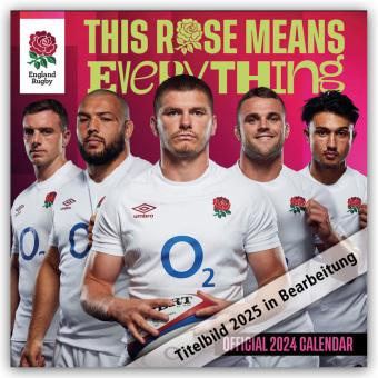 England Rugby Union 2025 - Calendrier mural (305 x 305 mm)
