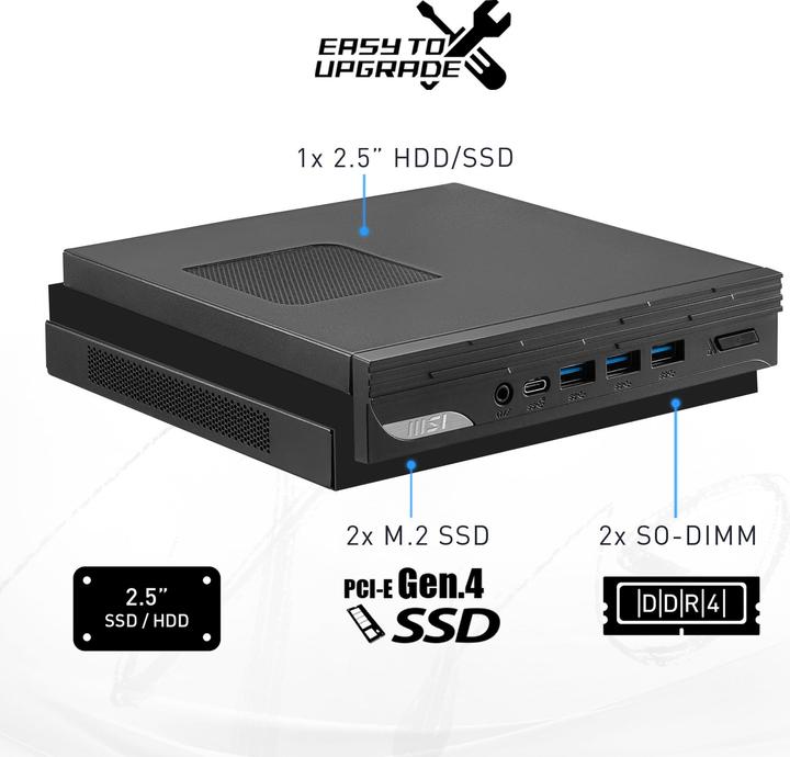 Produktbild MSI PRO DP10 13M (Intel Core i5-1340P, 8 GB, 512 GB, Intel Iris Graphics)