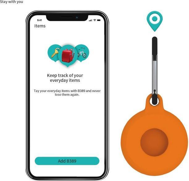 Actual product image MU Style AirTag Silicone Case Cover with Keychain